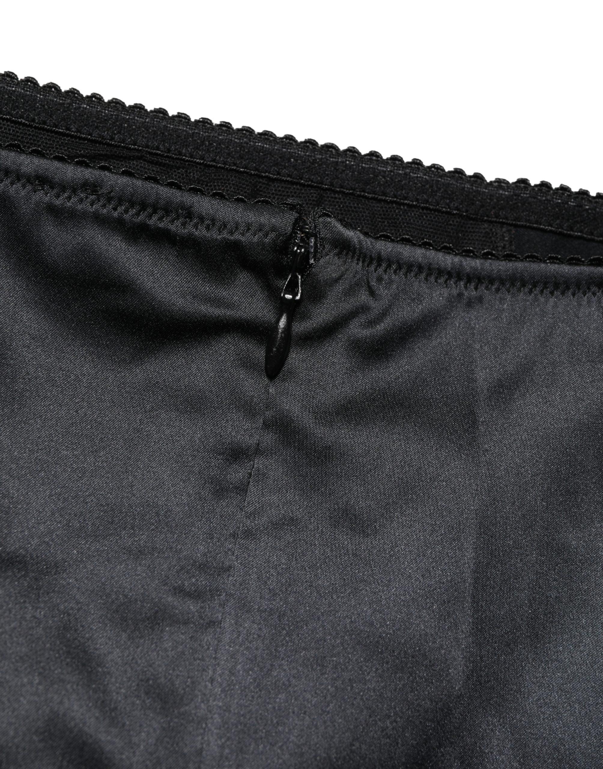 Dolce & Gabbana Black Silk Blend High Waist Girdle Panty Underwear