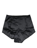 Dolce & Gabbana Black Silk Blend High Waist Girdle Panty Underwear