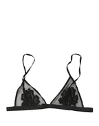 Dolce & Gabbana Black Floral Soft Cup Triangle Bra Underwear