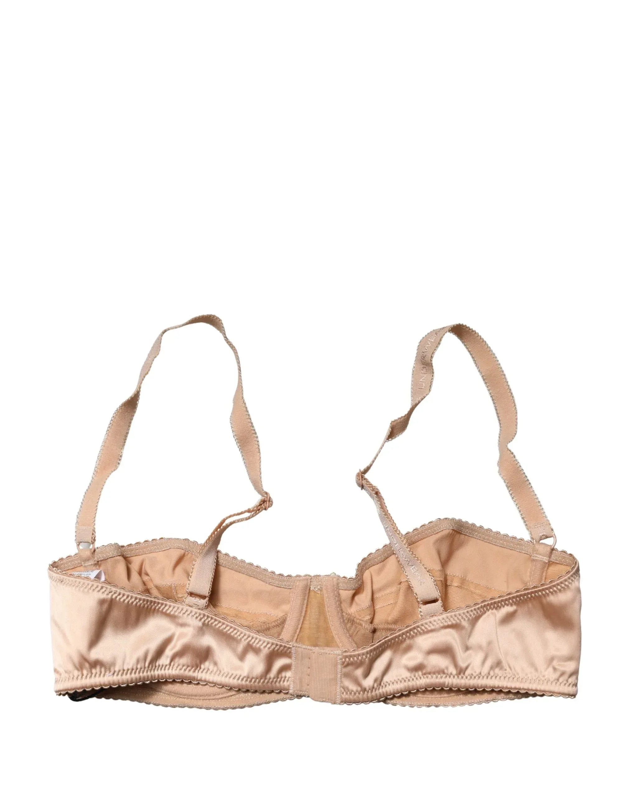 Dolce & Gabbana Beige Semi-Pad Underwire Balconette Bra Underwear