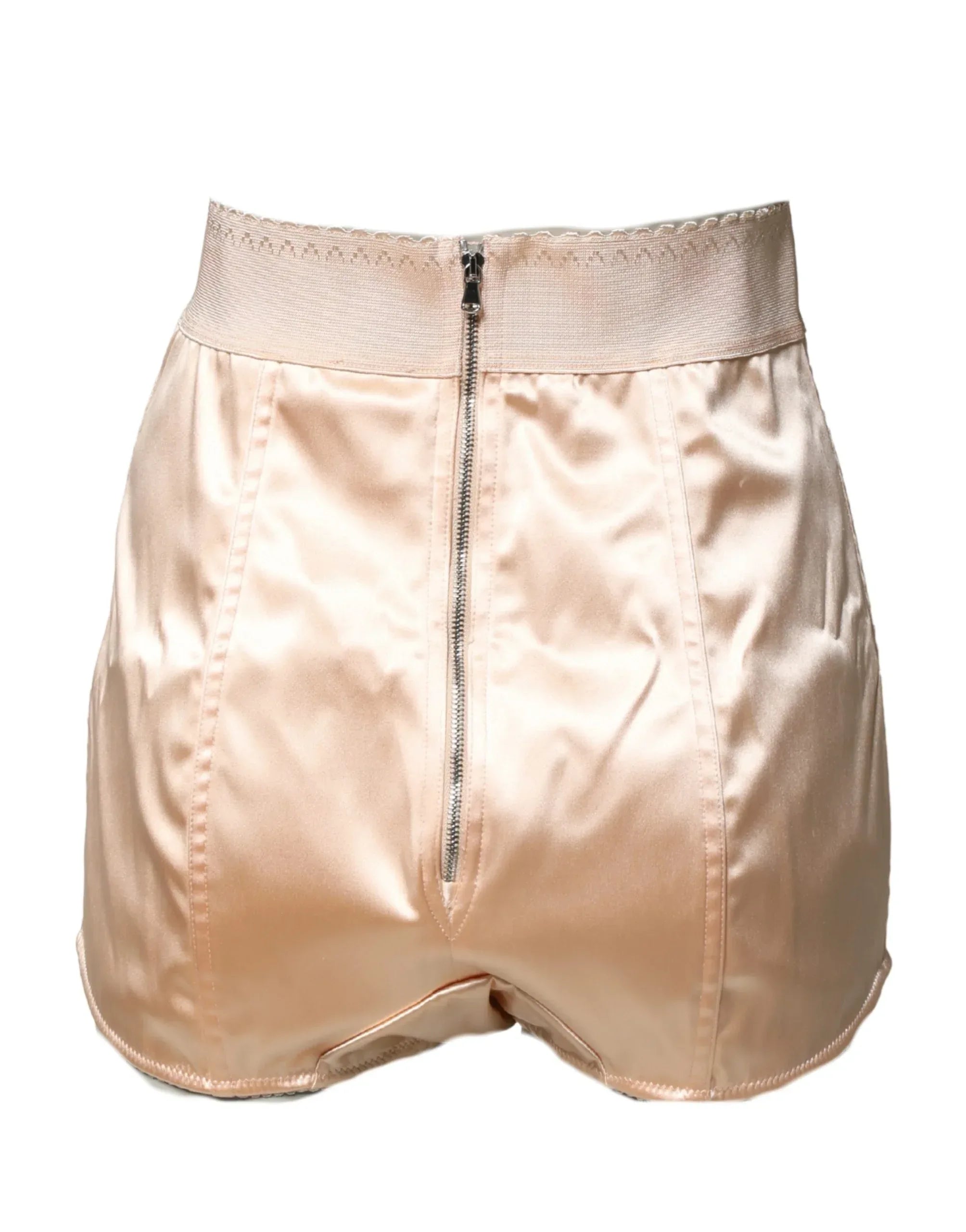 Dolce & Gabbana Beige Silk Blend High Waist Girdle Panty Underwear