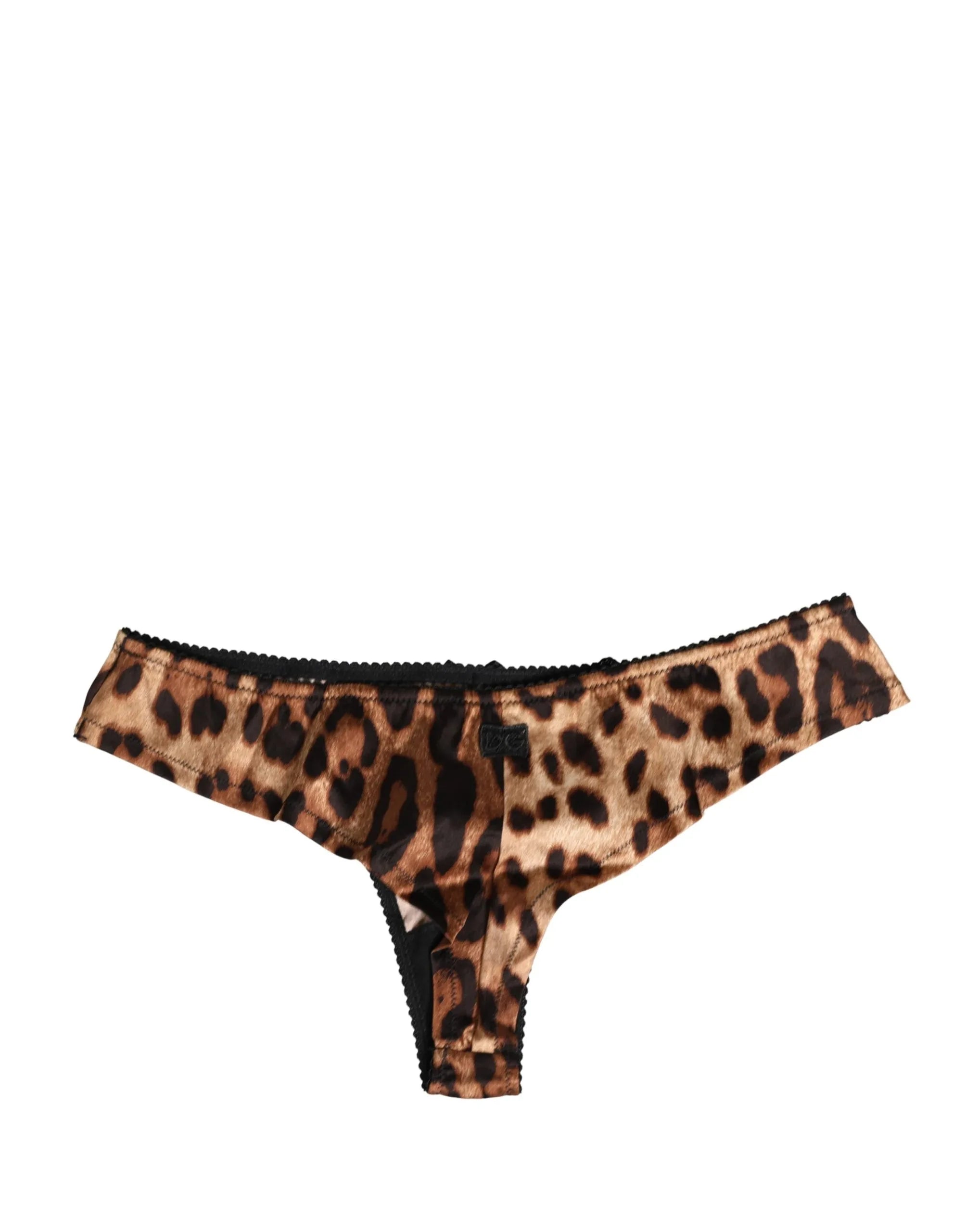 Dolce & Gabbana Black Brown Leopard Mid Waist Brief Panty Underwear