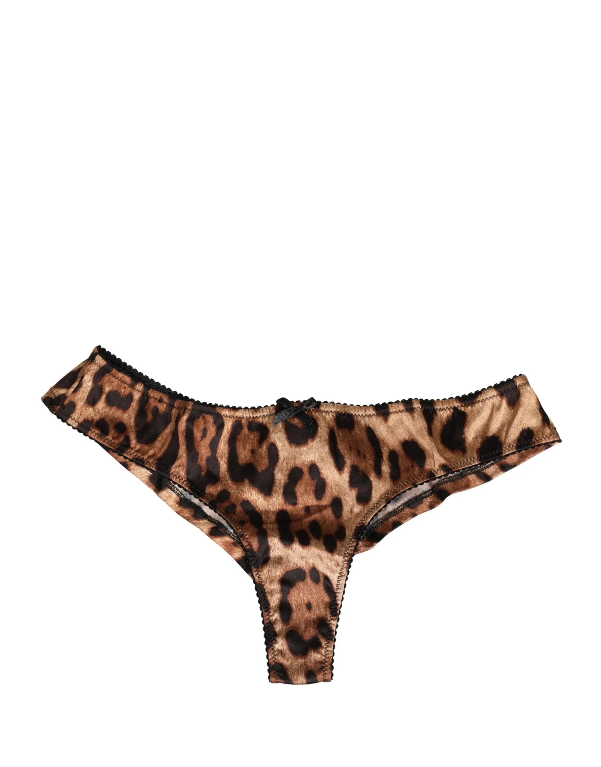 Dolce & Gabbana Black Brown Leopard Mid Waist Brief Panty Underwear