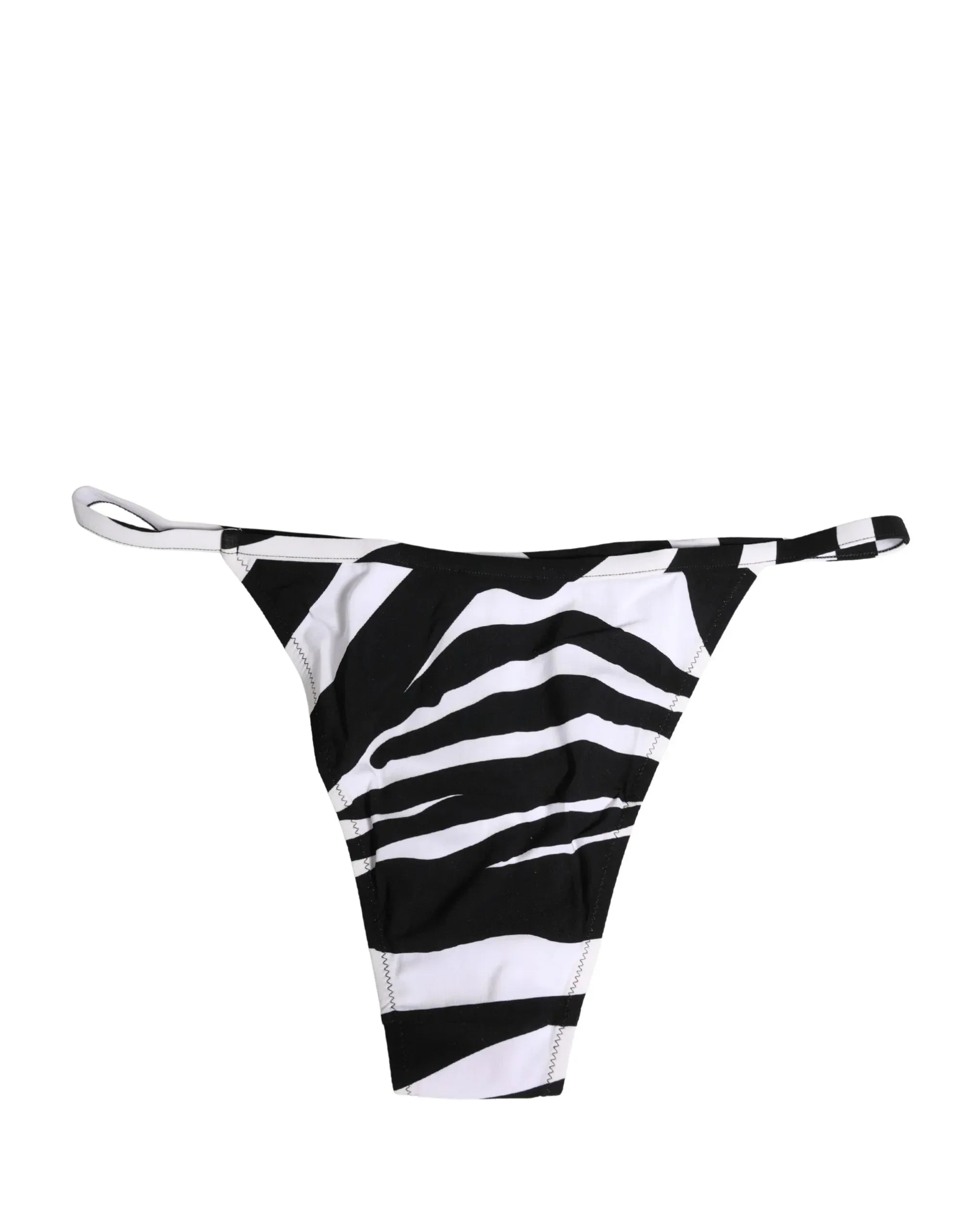 Dolce & Gabbana Black White Zebra Bikini Top Bottom Swimwear