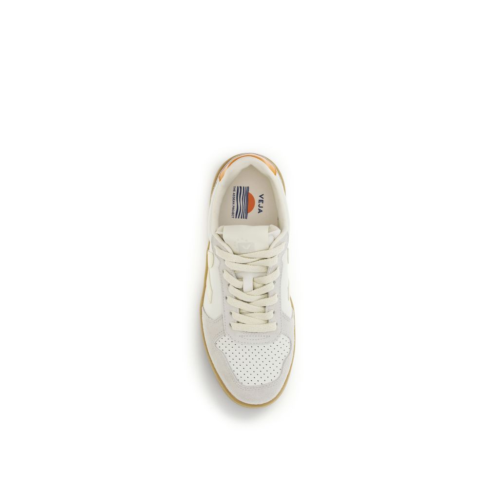 Veja White Calf Leather Bos Taurus Low Top Sneakers