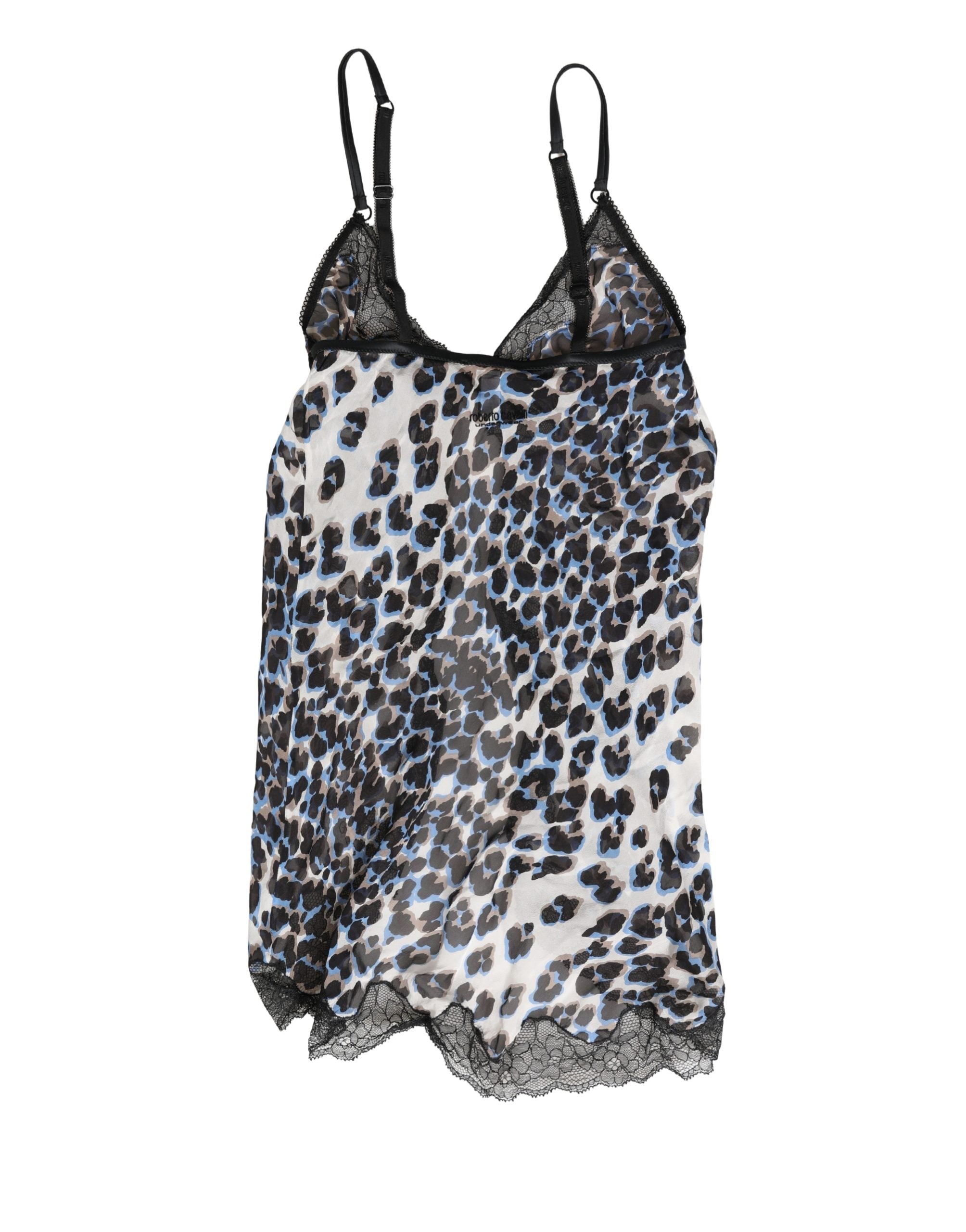 Roberto Cavalli Multicolor Leopard Babydoll Chemise Underwear