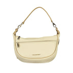 Mario Valentino Beige Polyurethane Women's Bag With Adjustable Shoulder Strap