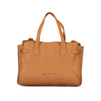 Mario Valentino Brown Polyurethane Women's Bag with Adjustable Shoulder Strap