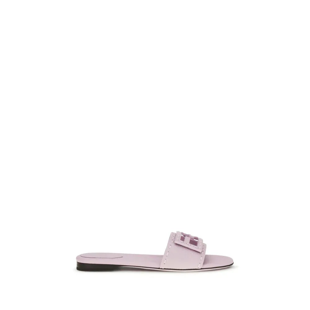 Fendi Multicolor Calf Leather Bos Taurus Flat Sandals