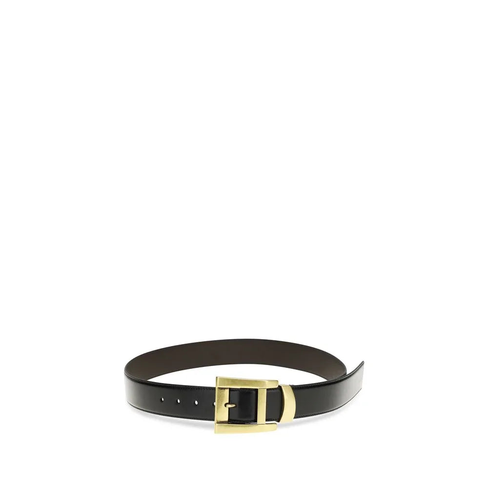 Versace Black Calf Leather Bos Taurus Regular Belt