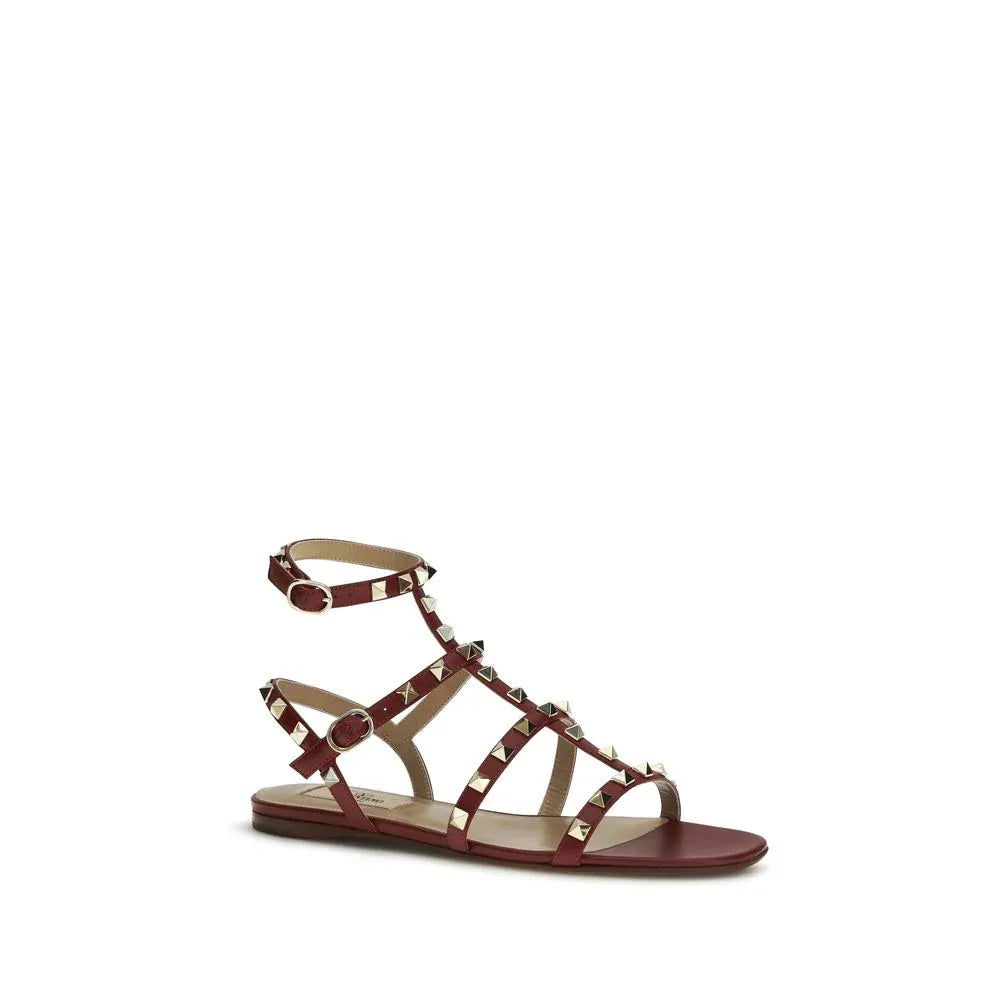 Valentino Garavani Brown Calf Leather Bos Taurus Strap-On Sandals