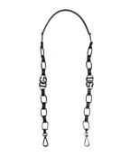 Dolce & Gabbana Black Leather Silver Chain Bag Accessory Shoulder Strap