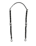 Dolce & Gabbana Black Leather Silver Chain Bag Accessory Shoulder Strap