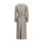 Max Mara Gray Cotton Trench Coat