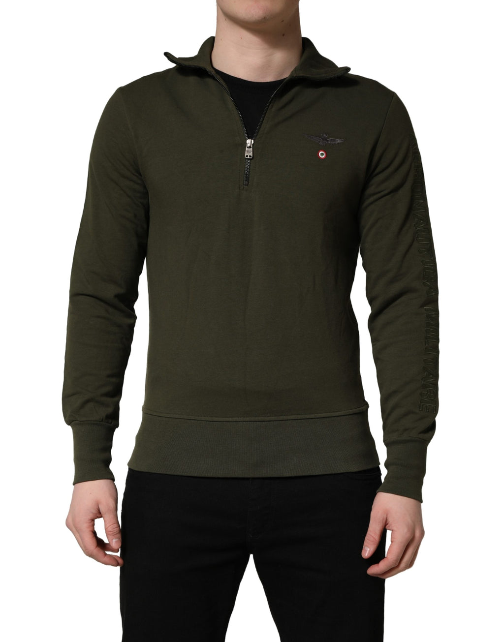 Aeronautica Militare MilitaryGreen HalfZip Sweatshirt Sweater