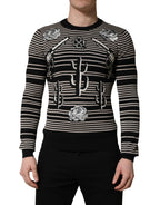 Dolce & Gabbana Multicolor Cashmere Striped CrewNeck Sweater