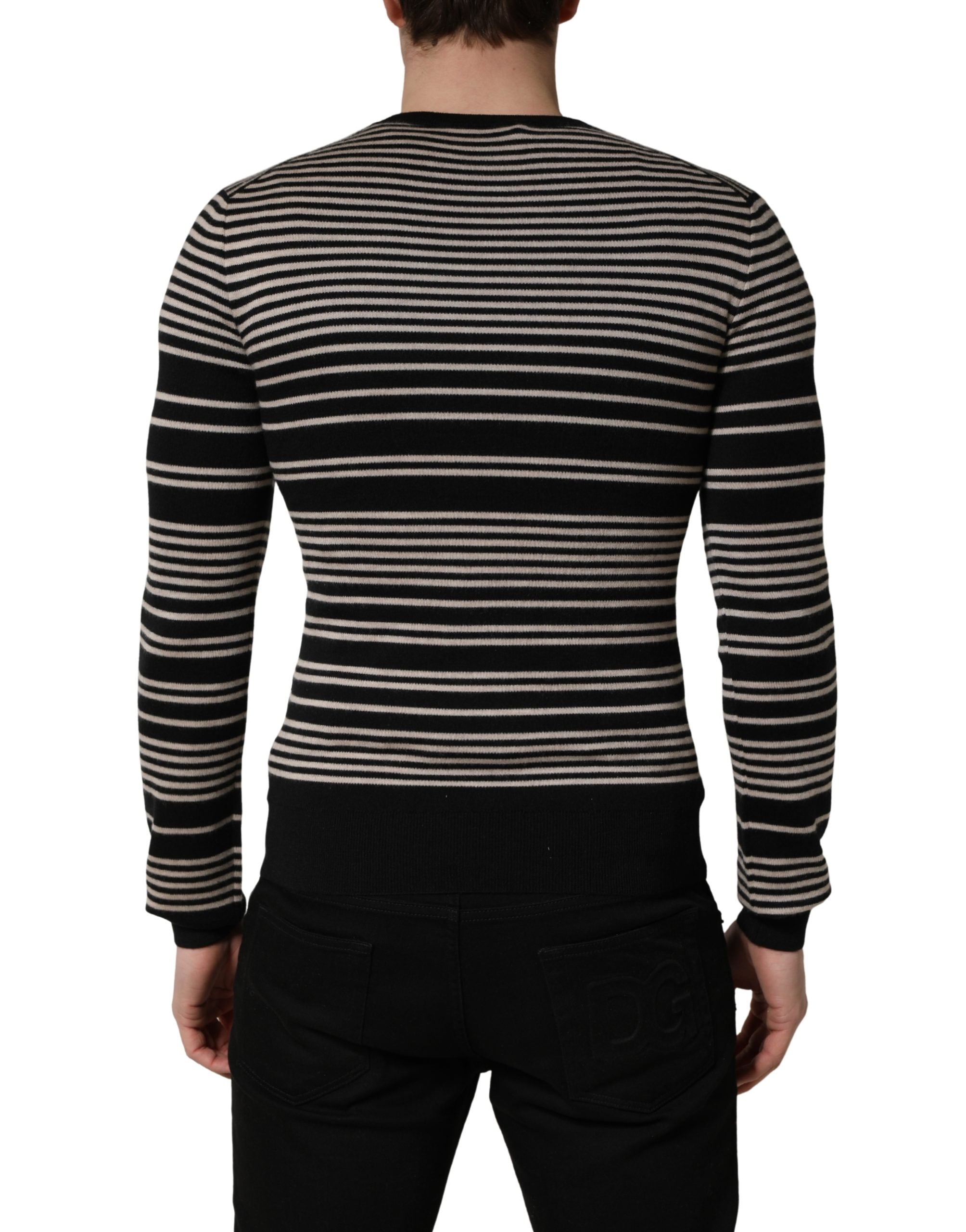 Dolce & Gabbana Multicolor Cashmere Striped CrewNeck Sweater