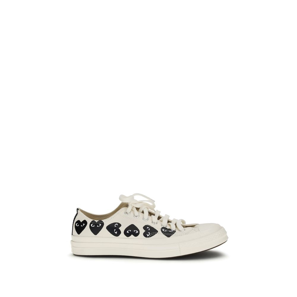 Comme Des Garçons Play x Converse White Canvas Low Top Sneakers