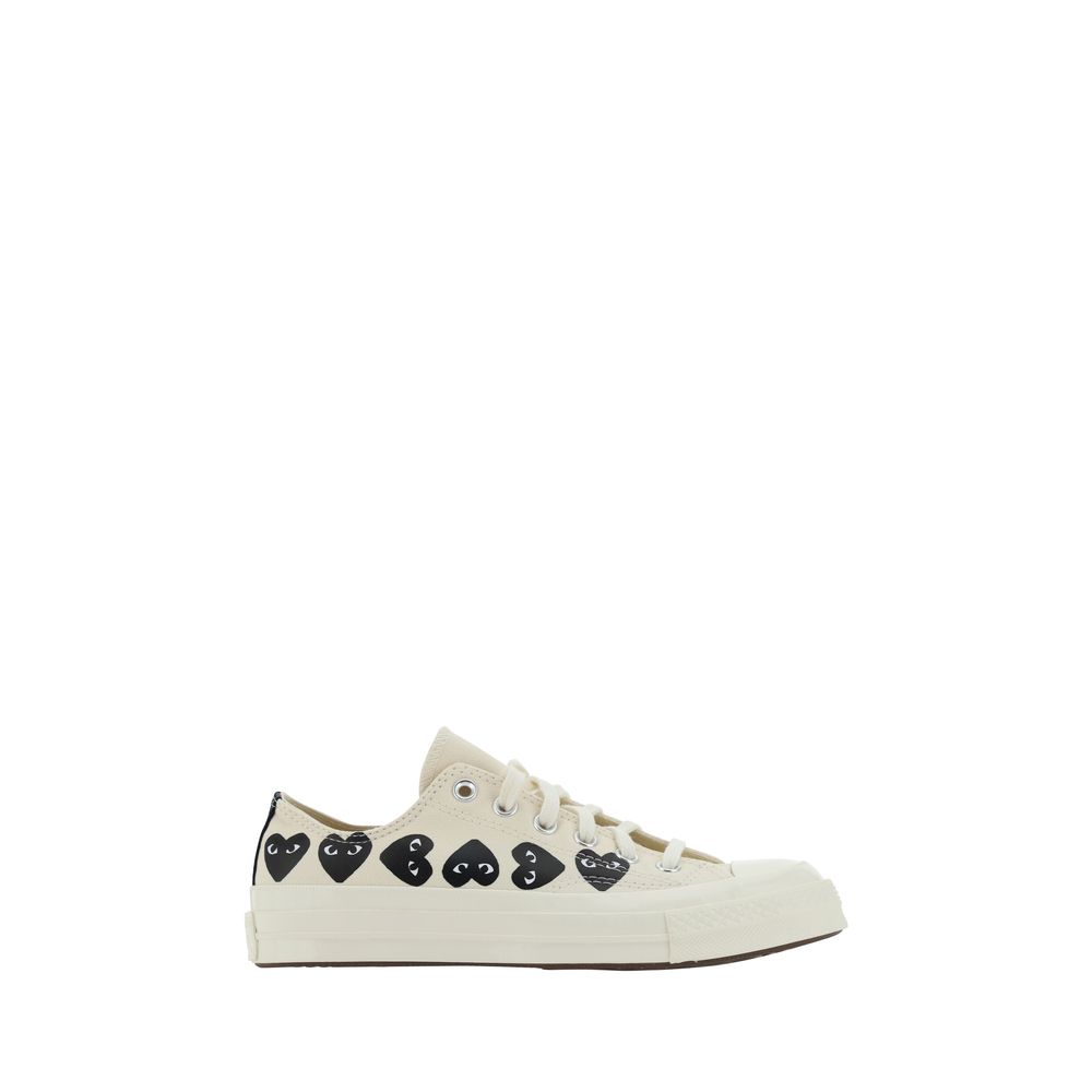 Comme Des Garçons Play x Converse White Canvas Low Top Sneakers