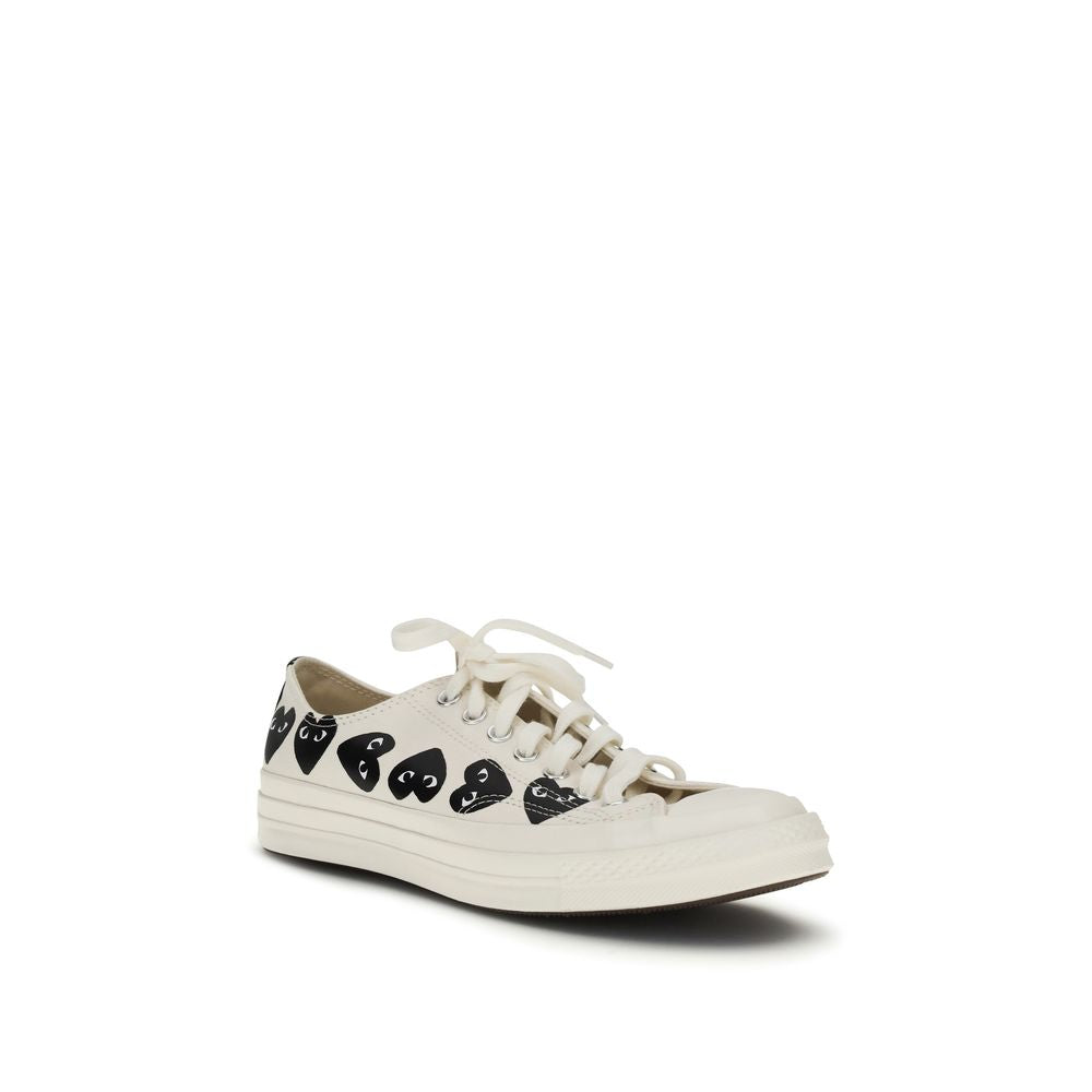 Comme Des Garçons Play x Converse White Canvas Low Top Sneakers