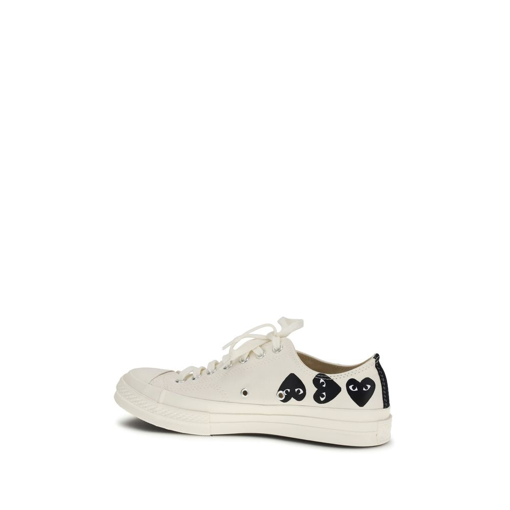 Comme Des Garçons Play x Converse White Canvas Low Top Sneakers