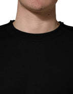 Dolce & Gabbana Black Crew Neck Long Sleeve Pullover Sweater
