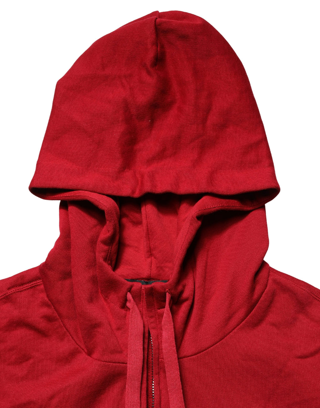 Dolce & Gabbana Red Cotton Full Zip Fleece Men Hoodie Sweater