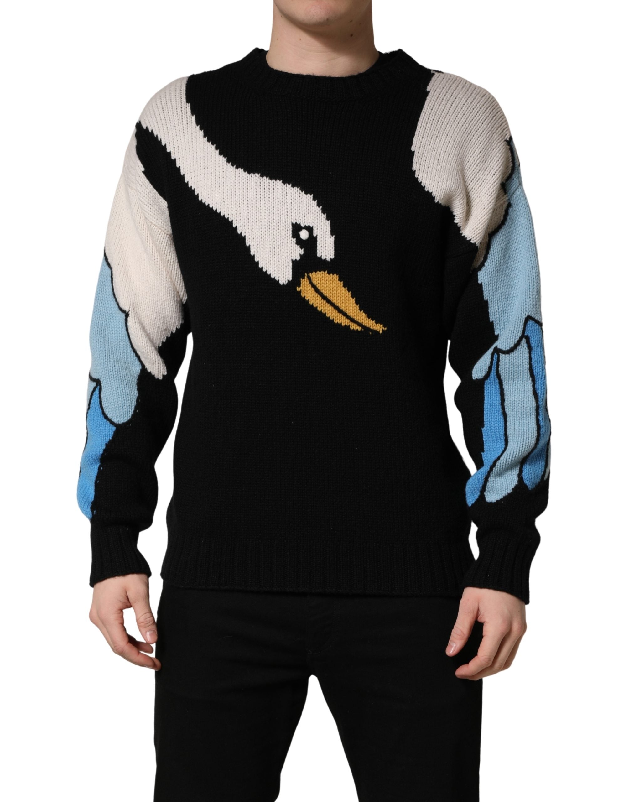 Dolce & Gabbana Black Duck Cashmere CrewNeck Pullover Sweater