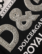 Dolce & Gabbana Black Embellished Cotton Sweatshirt Sweater