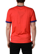 Dolce & Gabbana Orange Logo Print Cotton Crew Neck T-shirt