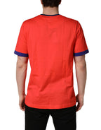 Dolce & Gabbana Orange Logo Print Cotton Crew Neck T-shirt