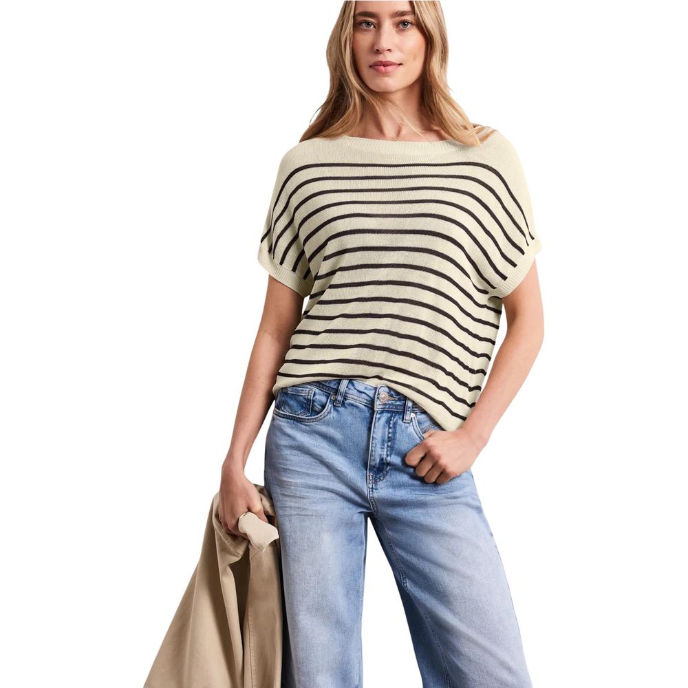 Street One Beige Viscose Sleeveles Sweater