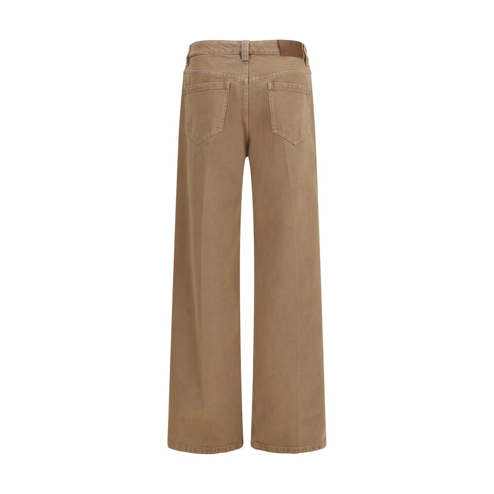 Brunello Cucinelli Brown Cotton Straight-Leg Jeans