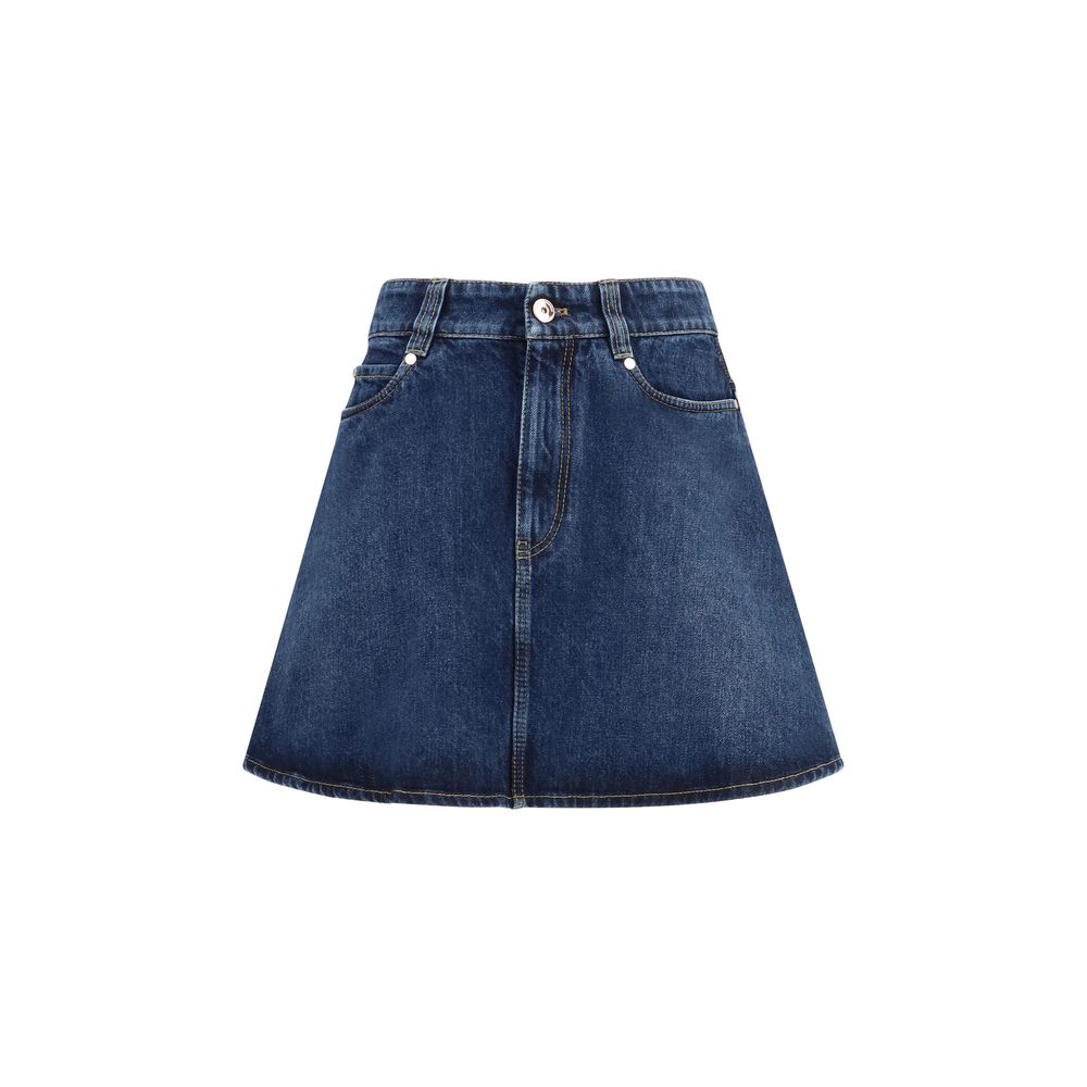 Brunello Cucinelli Blue Denim Skirt