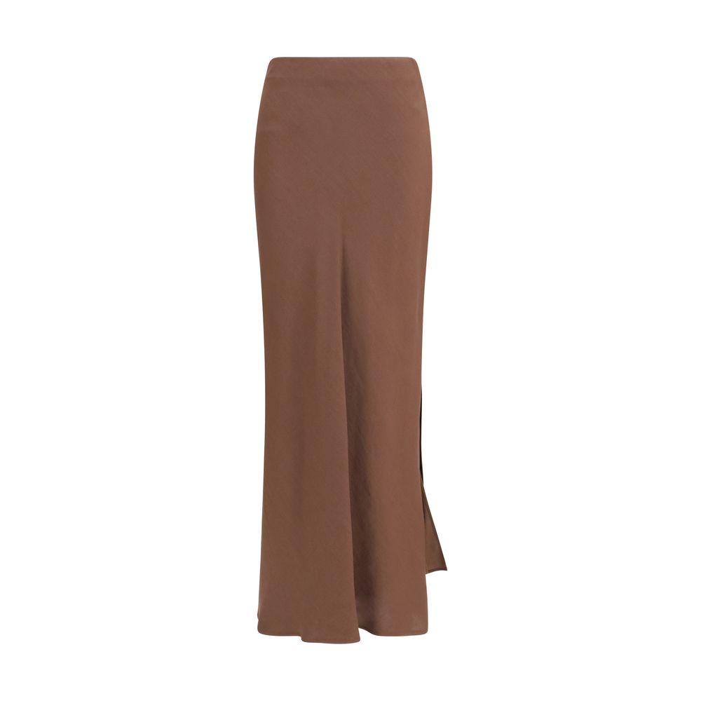 Brunello Cucinelli Brown Viscose Long Skirt