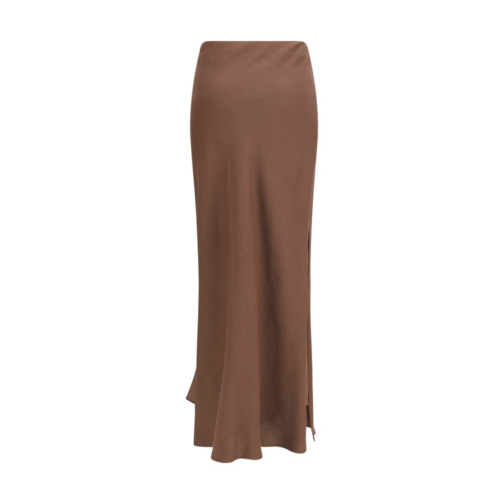 Brunello Cucinelli Brown Viscose Long Skirt