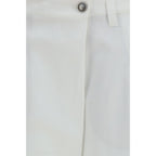 Brunello Cucinelli White Cotton Casual Pants