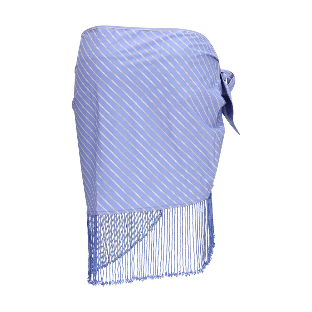 The Andamane Blue Cotton Midi Skirt