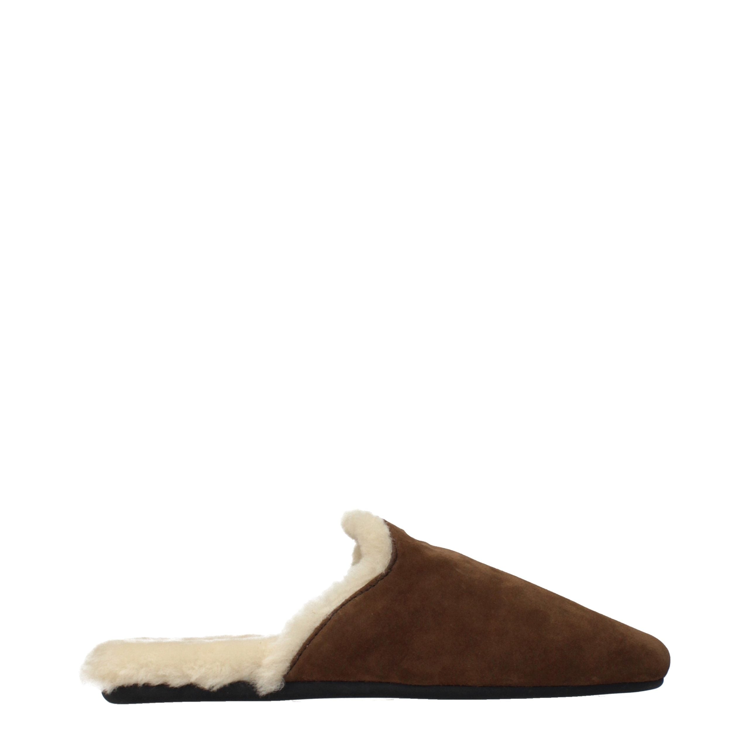 Prada Brown Leather Slippers