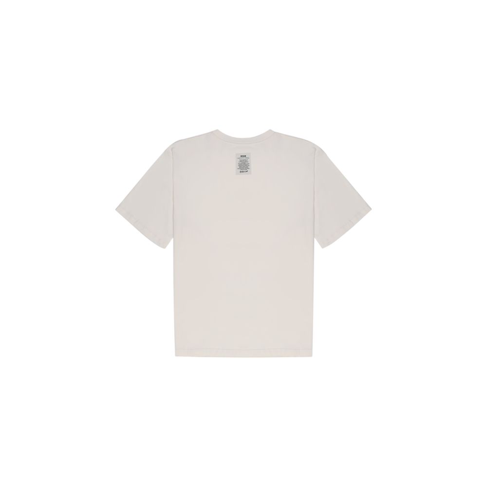 MSGM Beige Cotton T-Shirt