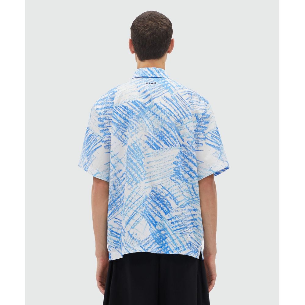 MSGM Blue Cotton Blouse