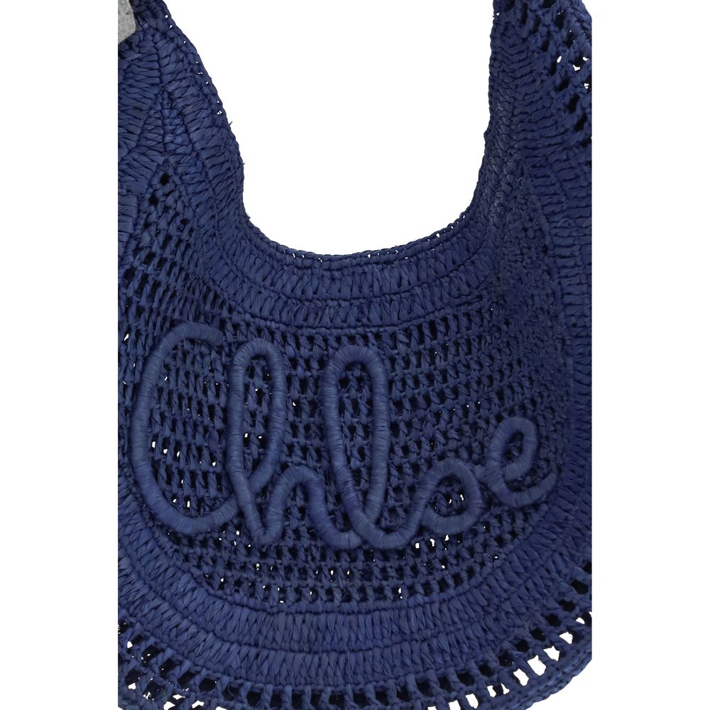 Chloé Blue Raffia Shoulder Bag
