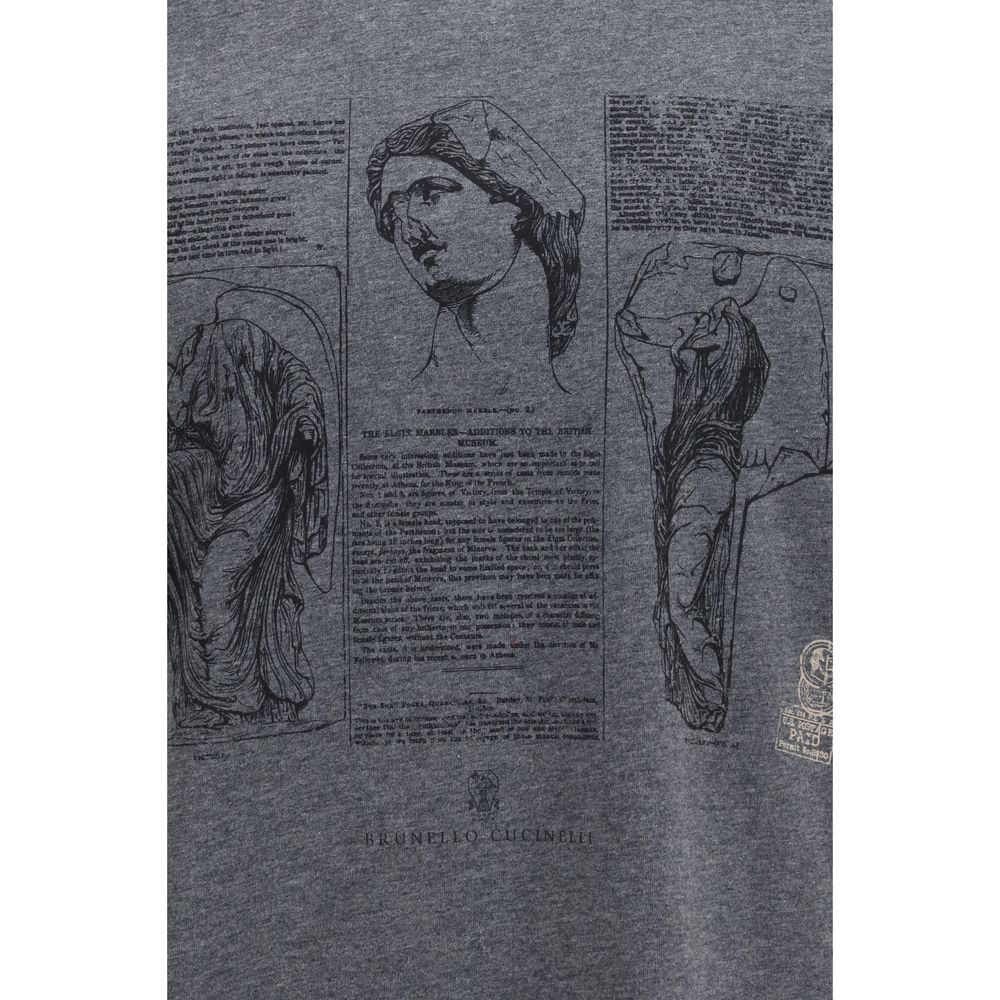 Brunello Cucinelli Gray Cotton T-Shirt