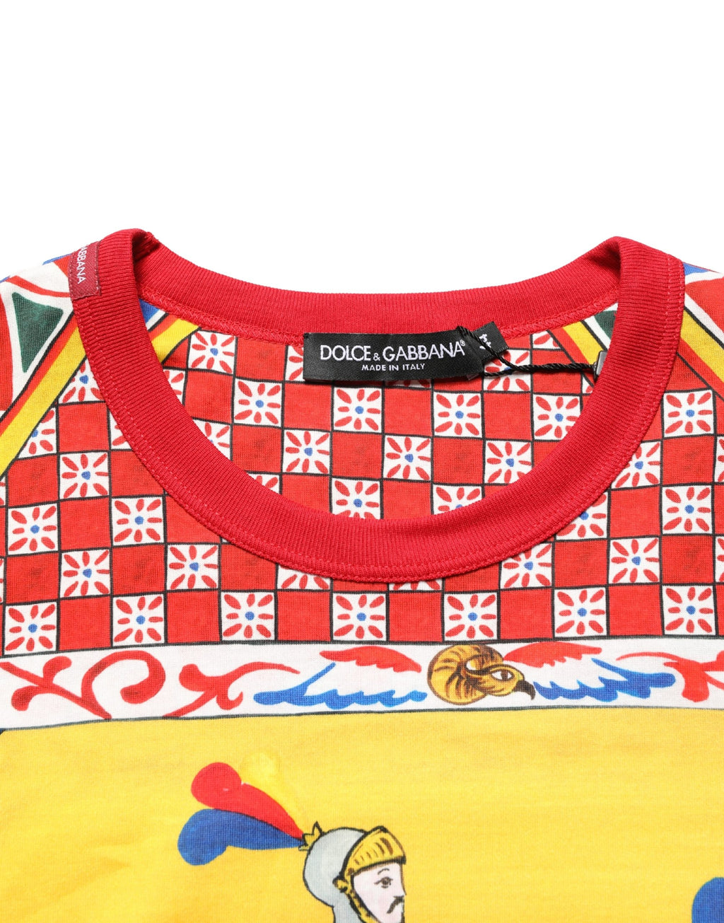 Dolce & Gabbana Multicolor Carretto Print Crew Neck T-shirt
