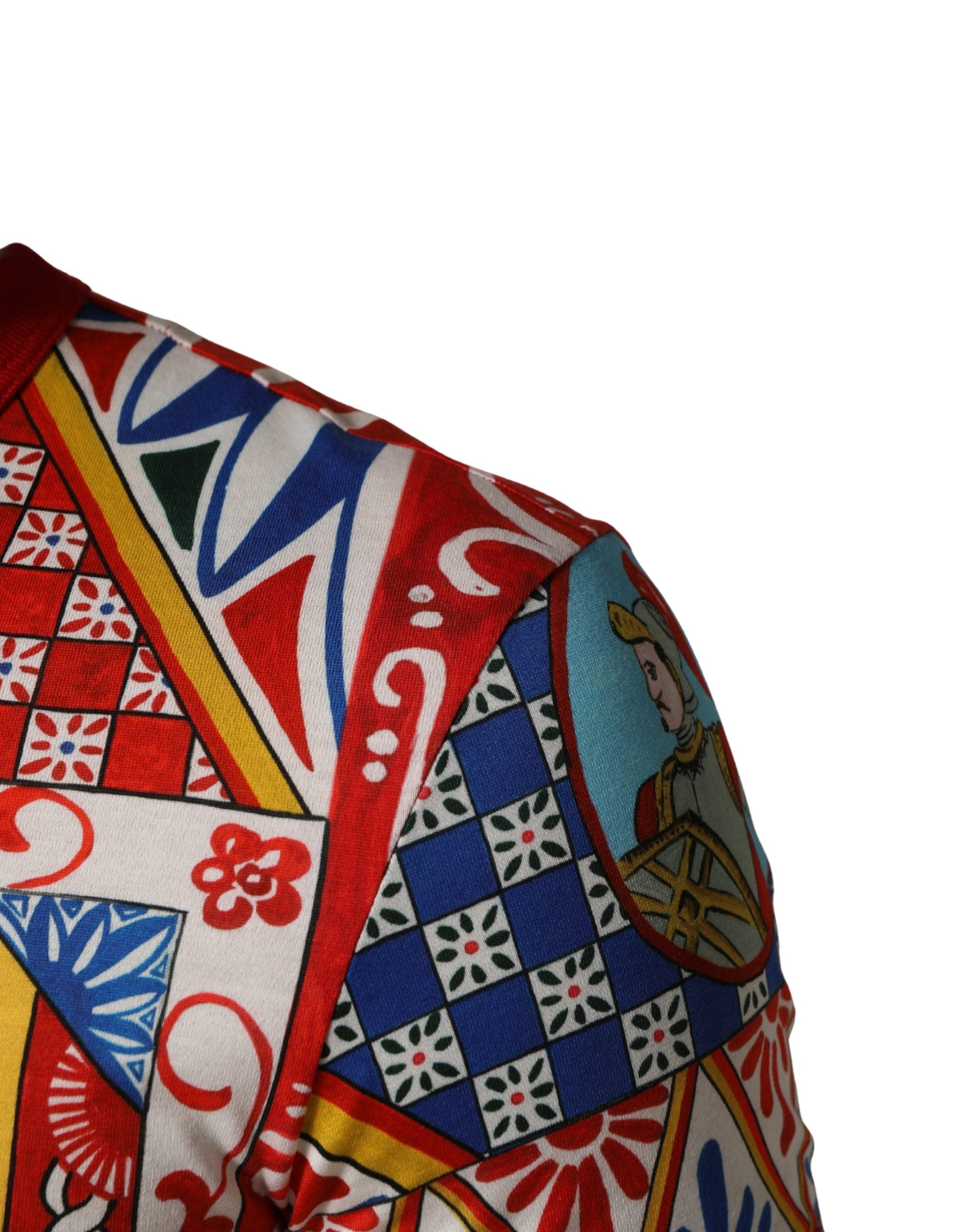 Dolce & Gabbana Multicolor Carretto Print Crew Neck T-shirt