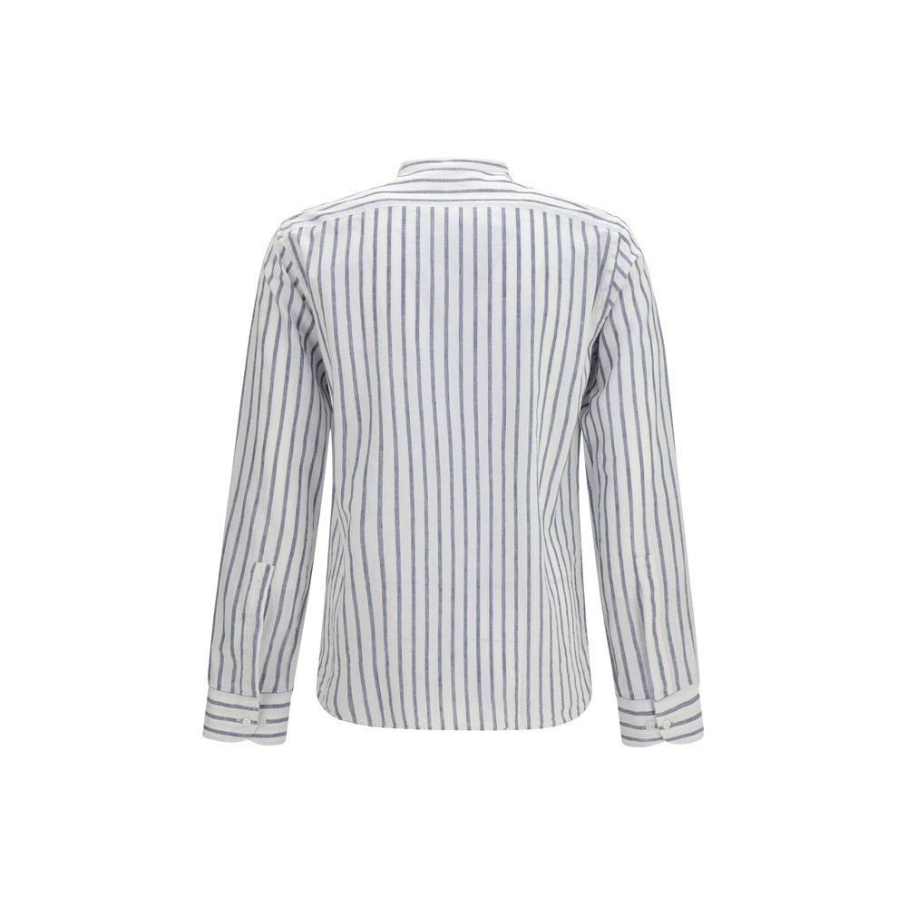 Brooksfield Blue Cotton Pattern Shirt