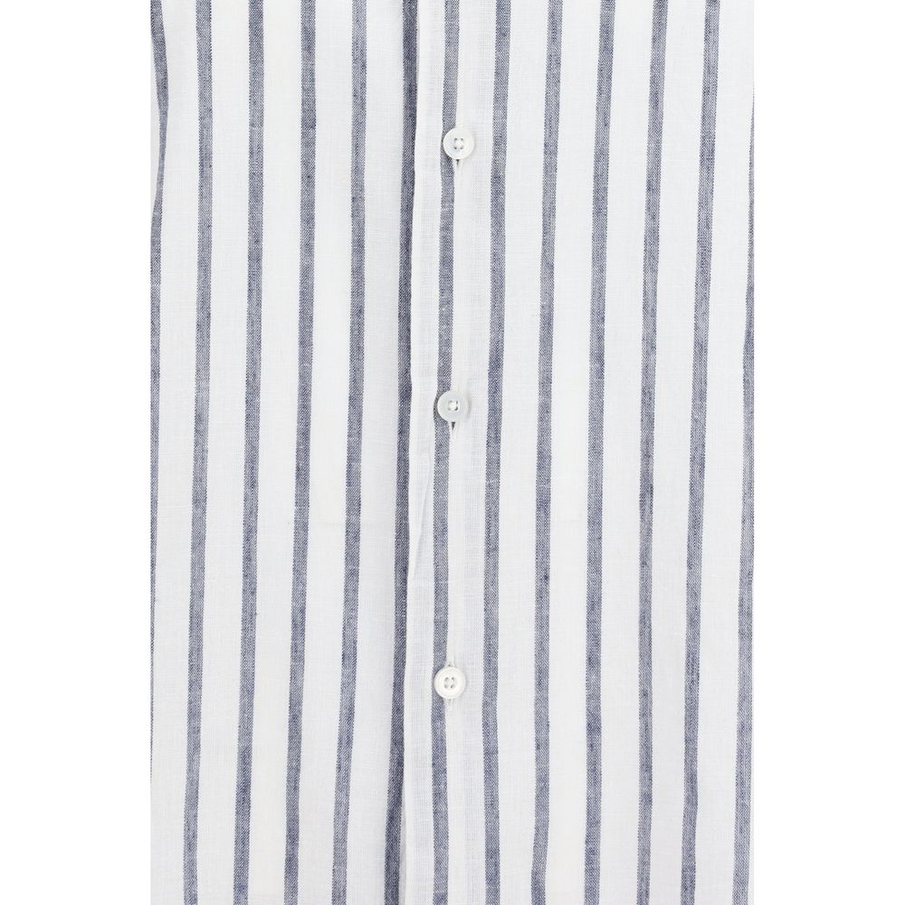 Brooksfield Blue Cotton Pattern Shirt