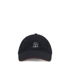 Brunello Cucinelli Blue Cotton Cap (Baseball Hat)