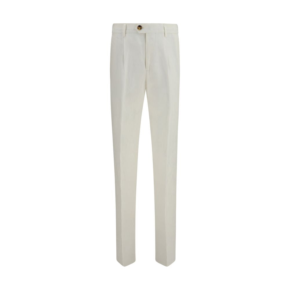 Brunello Cucinelli White Linen Casual Pants