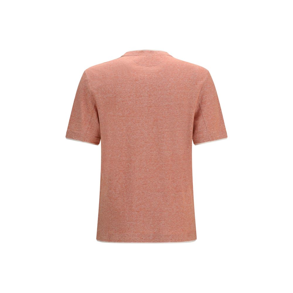 Brunello Cucinelli Orange Cotton T-Shirt
